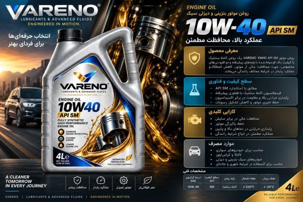 روغن موتور بنزینی و دیزلی سیک وارنو 10W-40