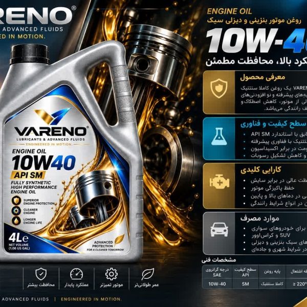 روغن موتور بنزینی و دیزلی سیک وارنو 10W-40